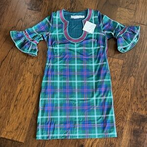 Gretchen Scott Shake Your Tushy Dress Middleton Plaid Green Size M Gorgeous!